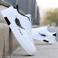 Urbanbox Black Printed Sneakers For Men - White, 6