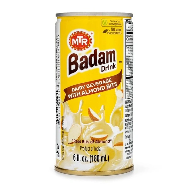MTR Badam Drink Can 180ml MTR ಬಾದಾಮ್ ಡ್ರಿಂಕ್ ಕ್ಯಾನ್ 180ml - 180ML
