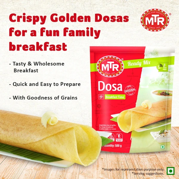 MTR Rice Dosa Mix 500 g MTR ರೈಸ್ ದೋಸೆ ಮಿಶ್ರಣ 500 ಗ್ರಾಂ - 500 g