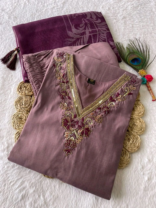 GabaTimes  Launching New Designers Kurti Pent Dupatta Set - M