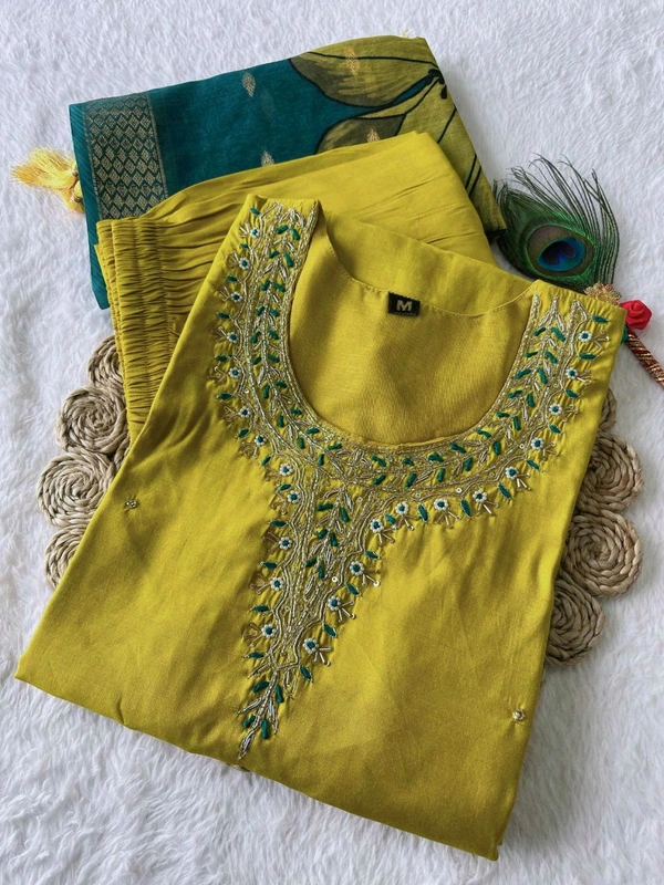 GabaTimes  Launching New Designers Kurti Pent Dupatta Set - colour 2, S