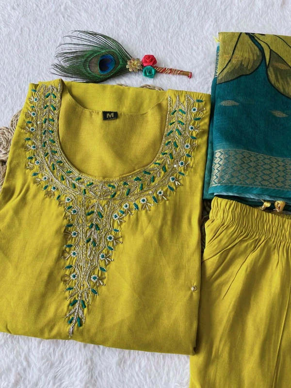 GabaTimes  Launching New Designers Kurti Pent Dupatta Set - colour 2, S