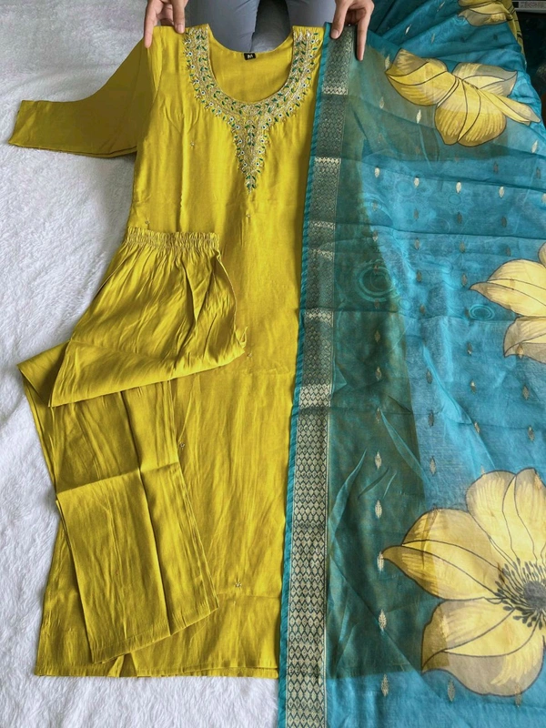 GabaTimes  Launching New Designers Kurti Pent Dupatta Set - colour 2, S