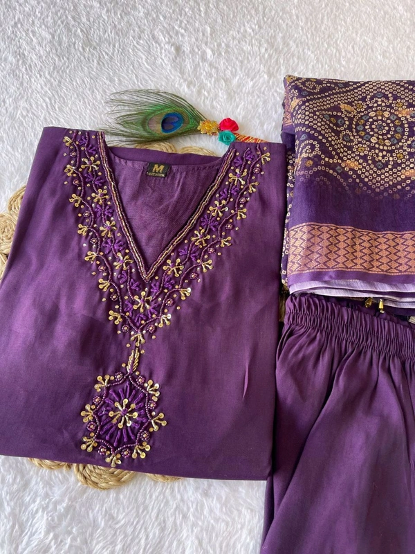 GabaTimes  Launching New Designers Kurti Pent Dupatta Set - colour 1, M