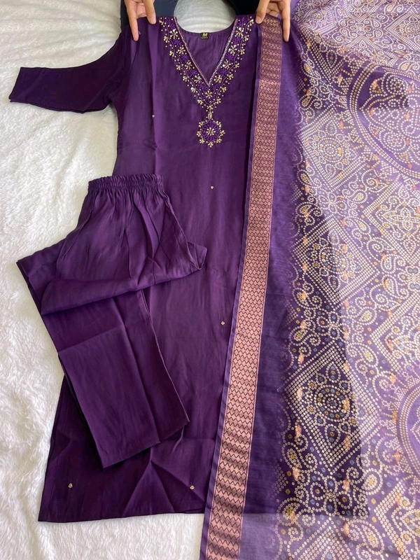 GabaTimes  Launching New Designers Kurti Pent Dupatta Set - colour 1, M