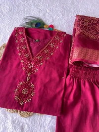 GabaTimes  Launching New Designers Kurti Pent Dupatta Set - colour 2, XL
