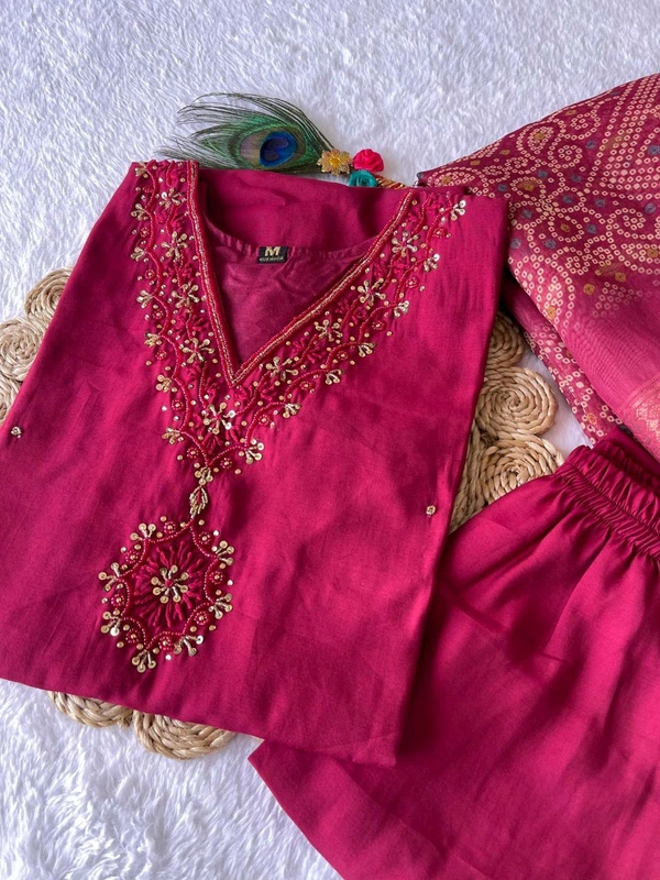 GabaTimes  Launching New Designers Kurti Pent Dupatta Set - colour 2, XL