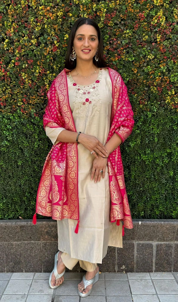 GabaTimes  New Designer Kurti Pant Duppta Set Collection  - M