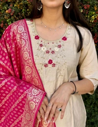 GabaTimes  New Designer Kurti Pant Duppta Set Collection  - M