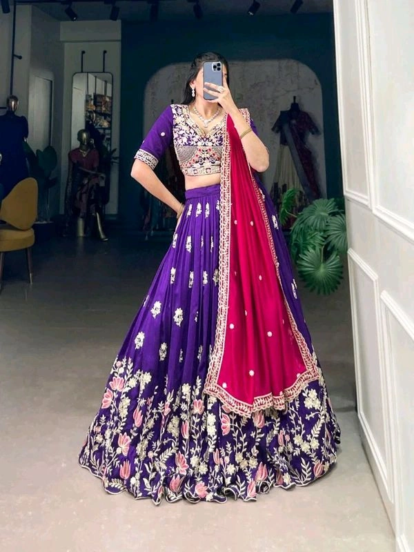 GabaTimes  Lehengas Collection 2025 - Unstitched Blouse, Blouse Size ( L )