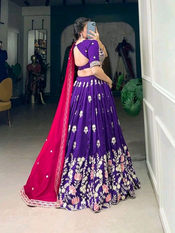 GabaTimes  Lehengas Collection 2025 - Unstitched Blouse, Blouse Size ( L )