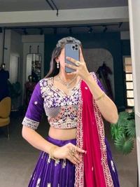 GabaTimes  Lehengas Collection 2025 - Unstitched Blouse, Blouse Size ( L )