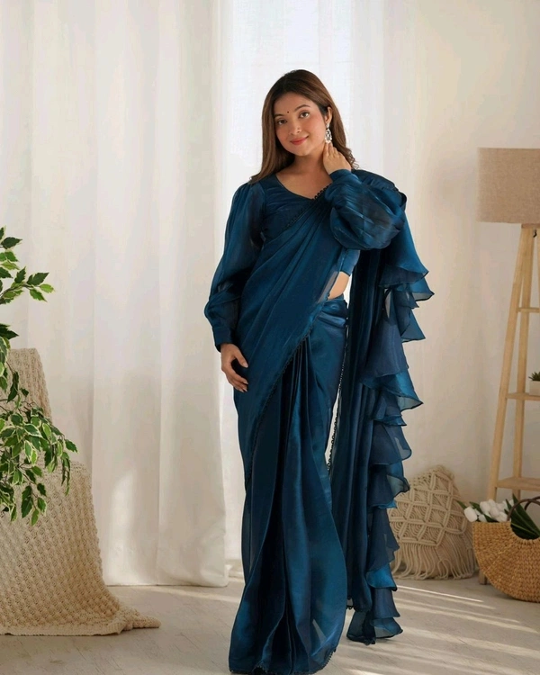 gabatimes READY TO WEAR PREDRAPPED REAY TO WEAR SAREE  - colour 1, L