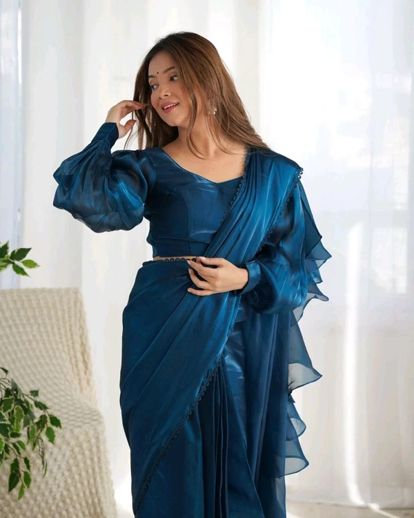 gabatimes READY TO WEAR PREDRAPPED REAY TO WEAR SAREE  - colour 1, L