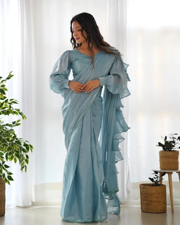gabatimes READY TO WEAR PREDRAPPED REAY TO WEAR SAREE  - colour 3, XL