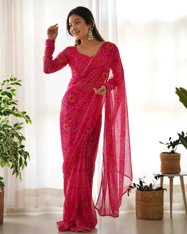 gabatimes READY TO WEAR BANDEJ SAREE COLLECTION  - colour 1, L