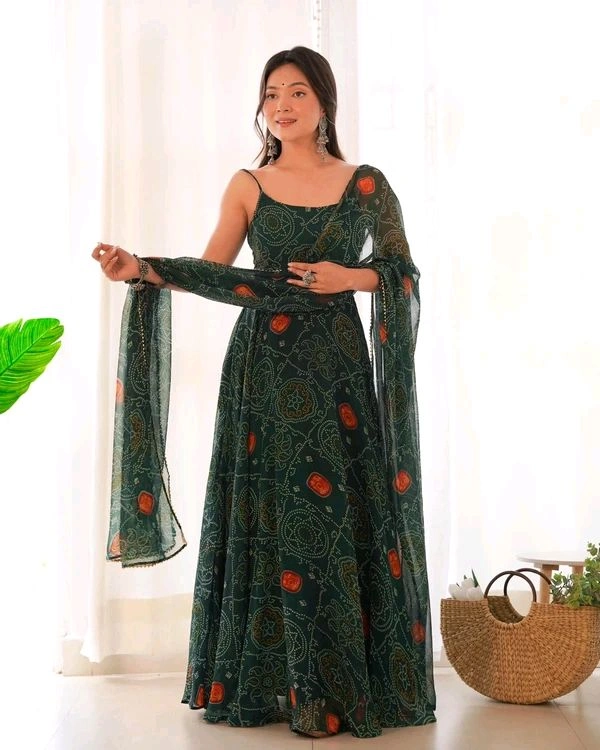 GabaTimes  PRESENTING NEW DESIGNER GOWN DUPPTA PENT SET READY TO WEAR FULLY STTICHED - colour 2, L