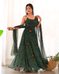 GabaTimes  PRESENTING NEW DESIGNER GOWN DUPPTA PENT SET READY TO WEAR FULLY STTICHED - colour 2, 3Xl