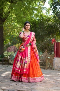 GabaTimes  Paithani Lehenga Collection  - colour 1, Blouse Size (Xs), Unstitched Blouse