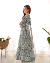 GabaTimes  ZIGZAG PRINT FABRIC FULLY FLAIR ANARKALI COLLECTION  - colour 1, M