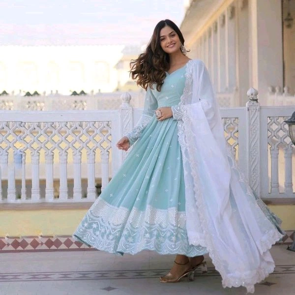 GabaTimes  Designer Gown is luxury clothing Considered to be high quality Made by Thread Sequins Embroidery This is Made for Desirable Women's who deserv - M