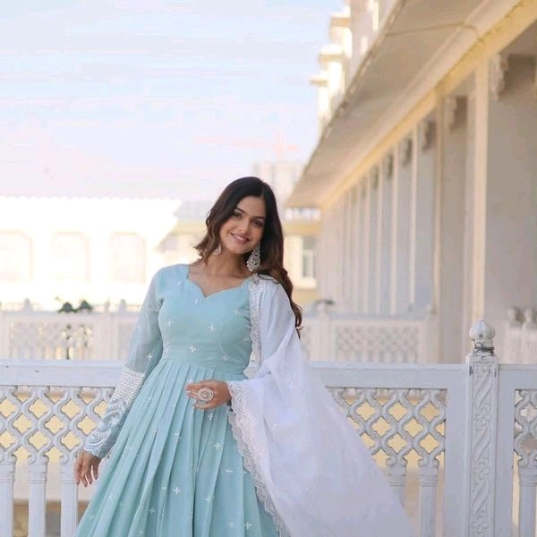GabaTimes  Designer Gown is luxury clothing Considered to be high quality Made by Thread Sequins Embroidery This is Made for Desirable Women's who deserv - M