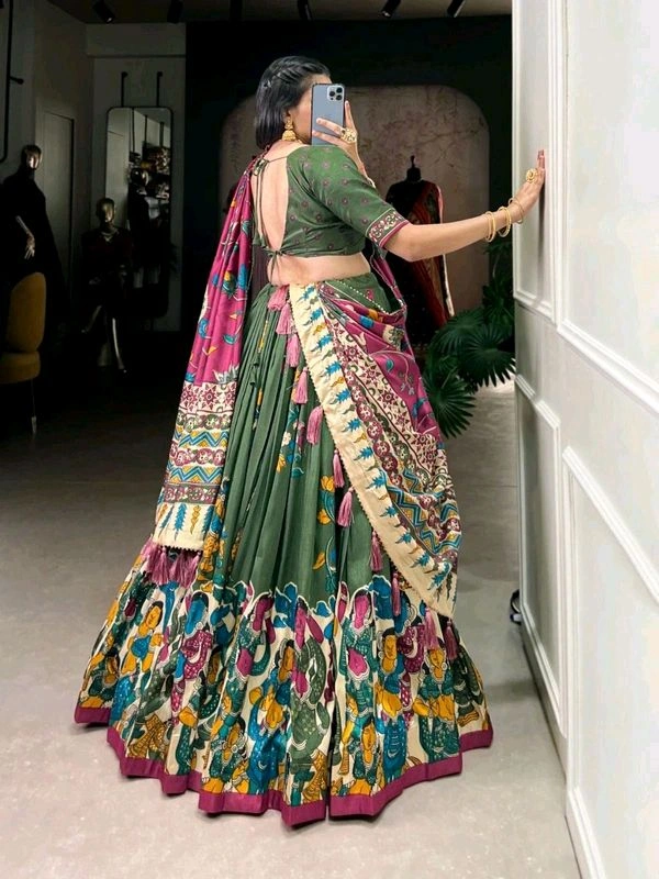 GabaTimes  New Designer Lehenga Collection  - Dark green, Unstitched Blouse, Blouse Size (S)