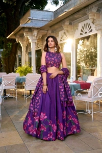 GabaTimes  Designer Lehengas  - Purple, Blouse Size (Xl), Stitched Blouse