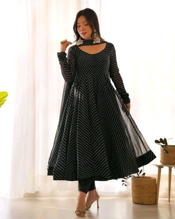 GabaTimes  Anarkali Suit Set  - Black