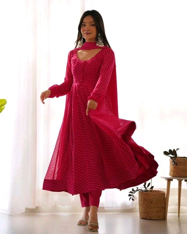 GabaTimes  Anarkali Suit Set  - Pink