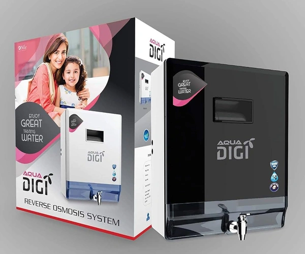 Aqua DIGI Water Purifier RO+Alkaline + Copper +TDS CONTROLLER 12 liter New Advance Technology premium  RO Water Purifier - Black