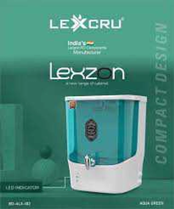 Lexzon RO Water purifiers With Alkaline + Ro + Tds  Fully automatic LED indicator Capacity 15 Ltr - Aqua Grey