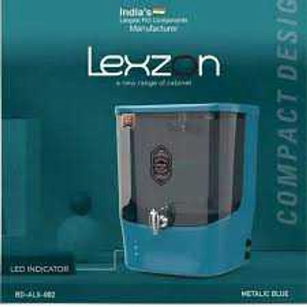 Lexzon RO Water purifiers With Alkaline + Ro + Tds  Fully automatic LED indicator Capacity 15 Ltr - Aqua Grey