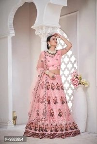 Women  Net Semi Stitched Lehenga Choli 