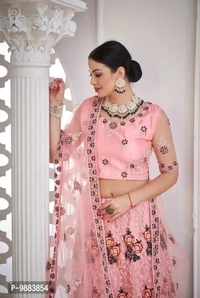 Women  Net Semi Stitched Lehenga Choli 