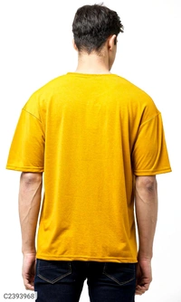 Leotude Men's Printed Loose Fit Half Sleeve T-shirt - Web Orange, L