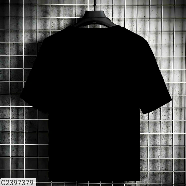 Mozzby Lifestyle  Premium Cotton Half Sleeve Printed Tshirt for Men - Black, M