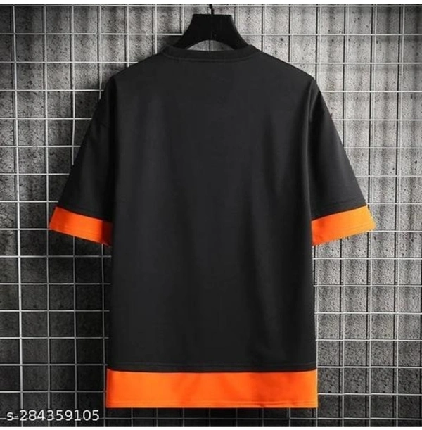 LIEO TRENDY MEN'S T-SHIRT  - Black, L