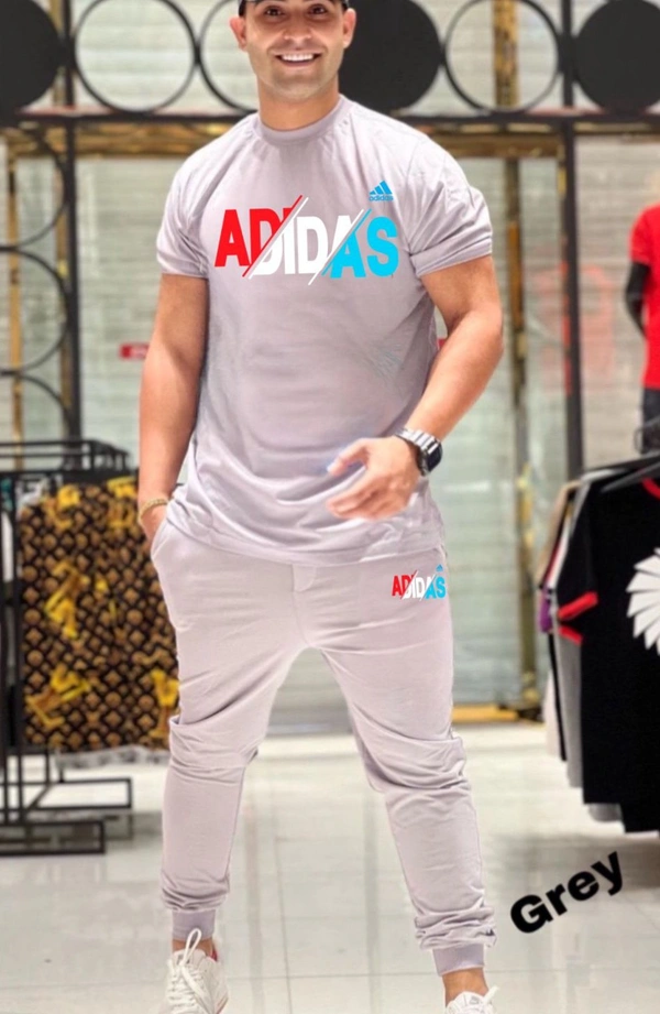 ADIDAS  PREMIUM Quality Half Sleeves Tracksuit Hit Article - White, M
