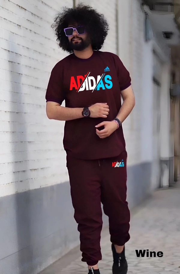 ADIDAS  PREMIUM Quality Half Sleeves Tracksuit Hit Article - White, M