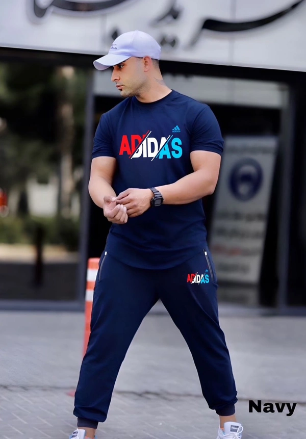 ADIDAS  PREMIUM Quality Half Sleeves Tracksuit Hit Article - Ultramarine, M