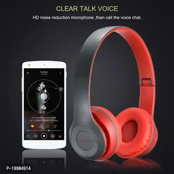 Best Buy headphone low price P47 Foldable/Sports/Office/ Gaming Wireless Headphone with Mic Bluetooth Headset - Red