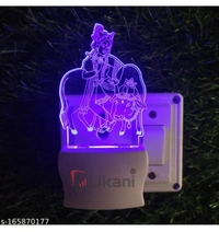 Unjiya GOD KRISHNA WITH COW Acrylic 3D Optical Illusion Night Lamp, RGB 7 Colors Auto Colour Changing LED Plug and Play Night Light, Office Day Light, For Home and Office Use, Best for Gift, Multicolour - 7CM+3.5CM