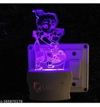Unjiya BALGOPAL KRISHNA Acrylic 3D Optical Illusion Night Lamp, RGB 7 Colors Auto Colour Changing LED Plug and Play Night Light, Office Day Light, For Home and Office Use, Best for Gift, Multicolour - 7CM+3.5CM
