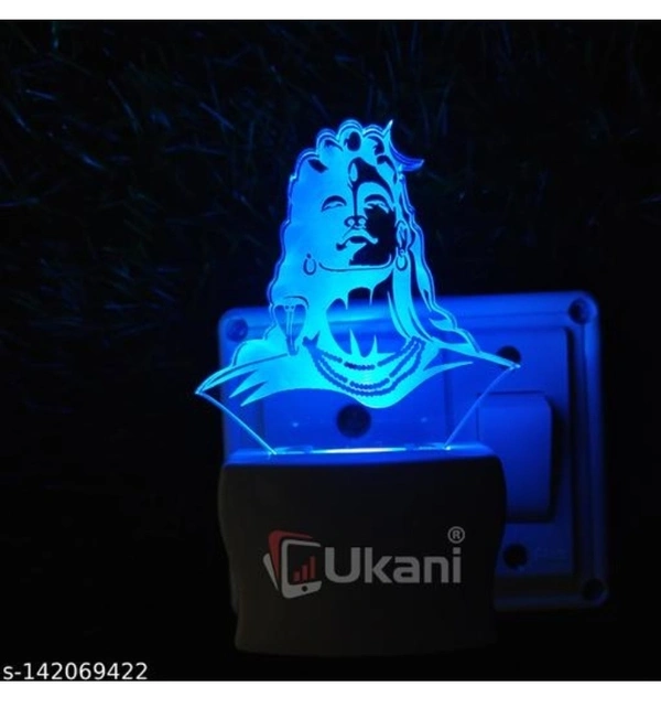 KATAK ADIYOGI SADGURU Acrylic 3D Optical Illusion Night Lamp, RGB 7 Colors Auto Colour Changing LED Plug and Play Night Light, Office Day Light, For Home and Office Use, Best for Gift, Multicolour - 7CM+3.5CM
