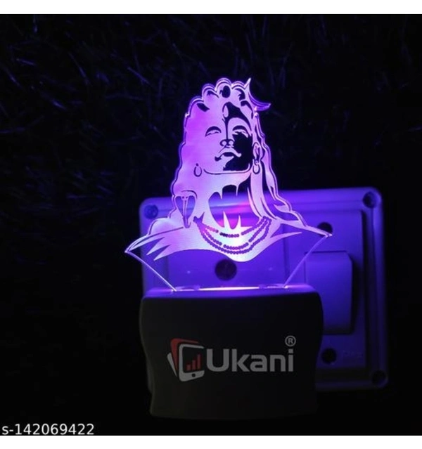 KATAK ADIYOGI SADGURU Acrylic 3D Optical Illusion Night Lamp, RGB 7 Colors Auto Colour Changing LED Plug and Play Night Light, Office Day Light, For Home and Office Use, Best for Gift, Multicolour - 7CM+3.5CM