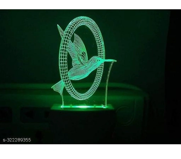 The CRAFTVERRE Flying Bird 3D Illusion Night Lamp Comes with 7 Multicolor and 3D Illusion Design Suitable for Room,Drawing Room,Lobby