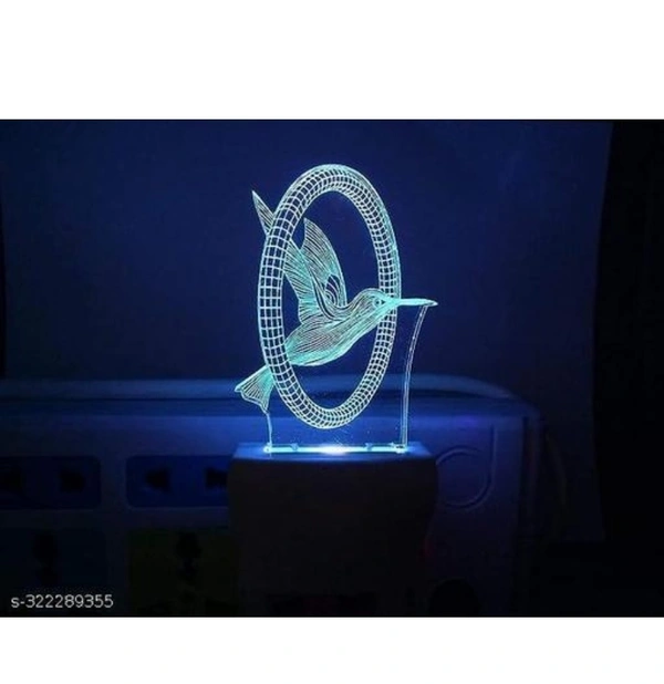 The CRAFTVERRE Flying Bird 3D Illusion Night Lamp Comes with 7 Multicolor and 3D Illusion Design Suitable for Room,Drawing Room,Lobby