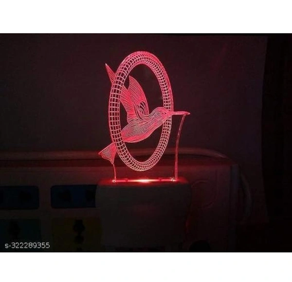 The CRAFTVERRE Flying Bird 3D Illusion Night Lamp Comes with 7 Multicolor and 3D Illusion Design Suitable for Room,Drawing Room,Lobby