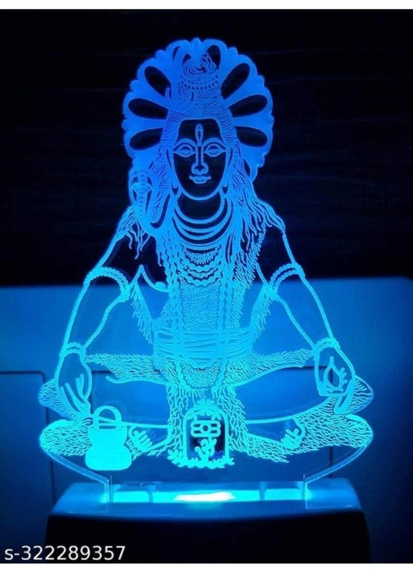 The CRAFTVERRE Shiv Ji 3D Illusion Night Lamp Comes with 7 Multicolor and 3D Illusion Design Suitable for Room,Drawing Room,Lobby